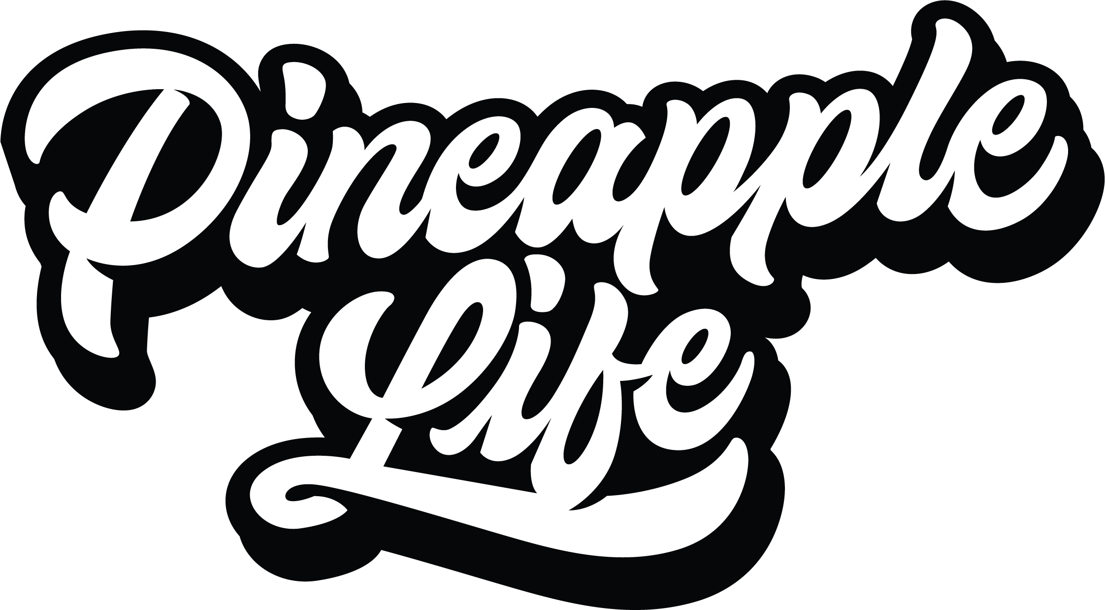 Pineapple Life Sticker — Wordmark (B&W)